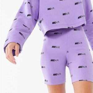 Nike Air Lavender Purple Logo Biker Shorts S